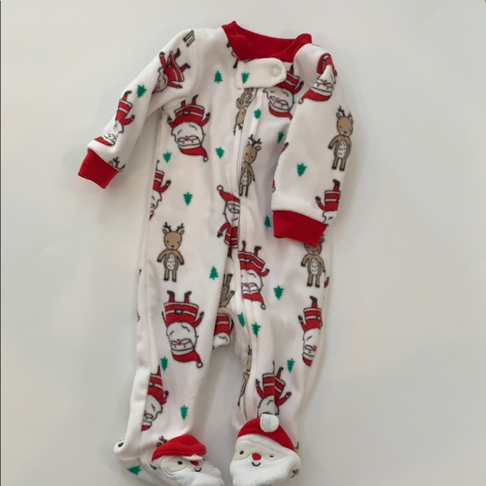 Newborn Christmas Fleece Footie